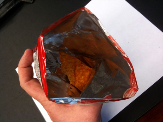 Doritos Bag Contains Only Three Chips