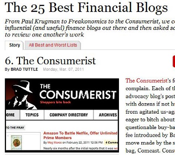 Consumerist Makes Time's List Of Top Financial Blogs