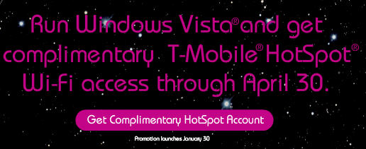 Free T-Mobile HotSpot Wifi Access For Vista Users