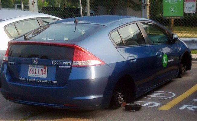Thieves Decide They Want Zipcars' Wheels Right Now