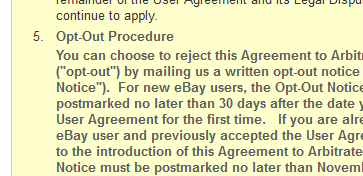 eBay Users Have Until Nov. 9 To Opt Out Of Mandatory Binding Arbitration