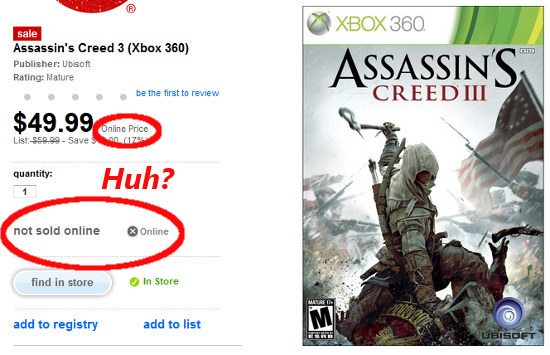 Target.com doesn't actually want to sell you this game.