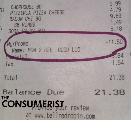 This receipt won't pass a spelling test, but it did win over a customer.