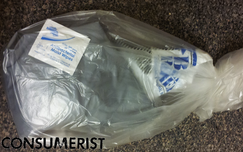 The bagged-up bag of urine Mark says was left behind by an AT&T installer. 