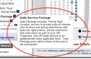 Ticketmaster and Bank of America Theatre don't include this mandatory $35 add-on in the face price of the ticket.