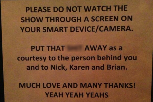 Yeah Yeah Yeahs Ask Concertgoers To Say No No No To Using Their Phones During Show