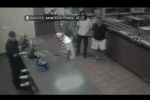 Security cameras show the the thief walking into the restaurant just as the customer realizes he is short $2,200.