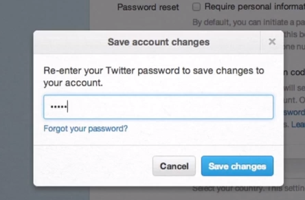 enter twitter password