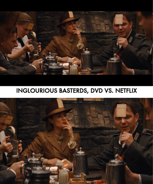 Netflix users in Canada have not been seeing the full widescreen version of Inglourious Basterds.
