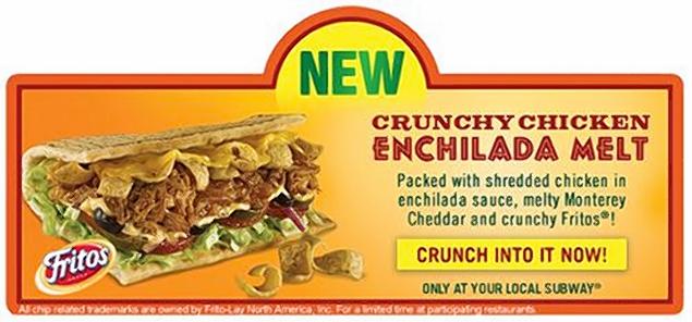 Crunchy Chicken Enchilada Melt Filled With Fritos Spotted At… Subway?