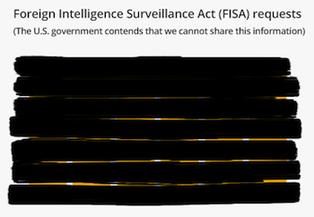 In a transparency report from last year, Google thumbed its nose at the federal laws that limit what can be said about national security requests.