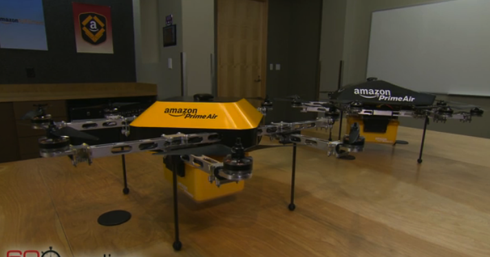 This is the drone Amazon showed off last night, but we think there are better ideas. 