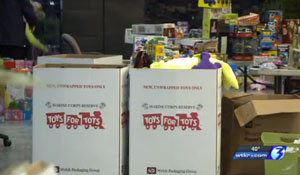 Actual Grinch Steals Toys For Tots Donation Bin