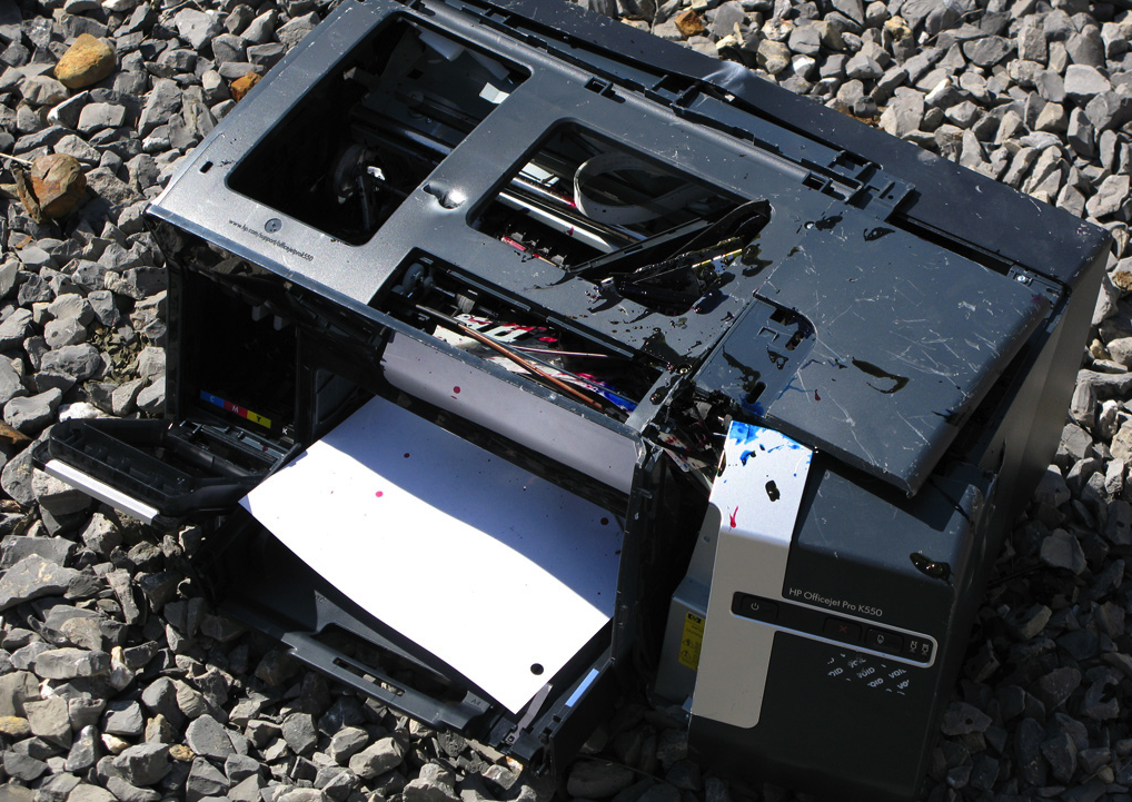 This is not the actual printer involved in the incident, but we're guessing it's probably what that printer looks like after all that tossing around in the Walmart. (photo: Gabrieel)