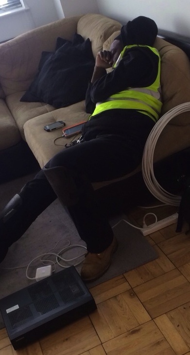 Time Warner Cable Techs Should Know They Will Be Photographed If They Fall Asleep On Job