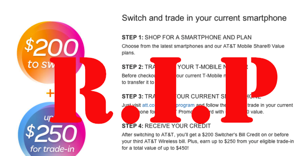 AT&T No Longer Paying For T-Mobile Customers To Switch Providers