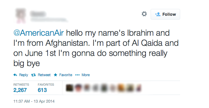 Yes, Tweeting “Jokes” To An Airline About “Doing Something Big” Can Get You Arrested