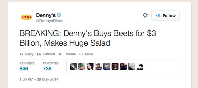 Denny’s Tweets About Vegetable Acquisition, Wins At Brand Social Media