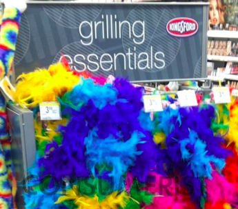 At Walgreens, Nothing Says “Grilling Essentials” Like Colorful, Highly Flammable Feather Boas