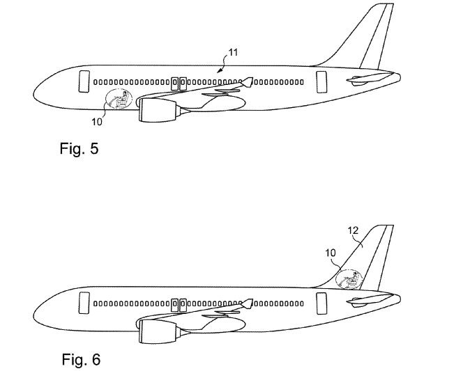The Airbus patent suggests two alternate, windowless locations for the pilot's "viewing platform."