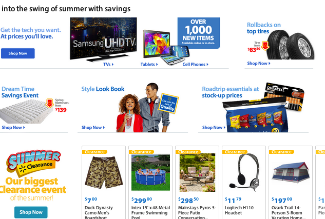 Currently, visitors to Walmart.com reach a standard homepage with no personalization and few things to buy. 