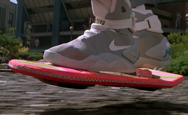 The sneakers as they appeared in the 1989 movie. Hoverboard not included.