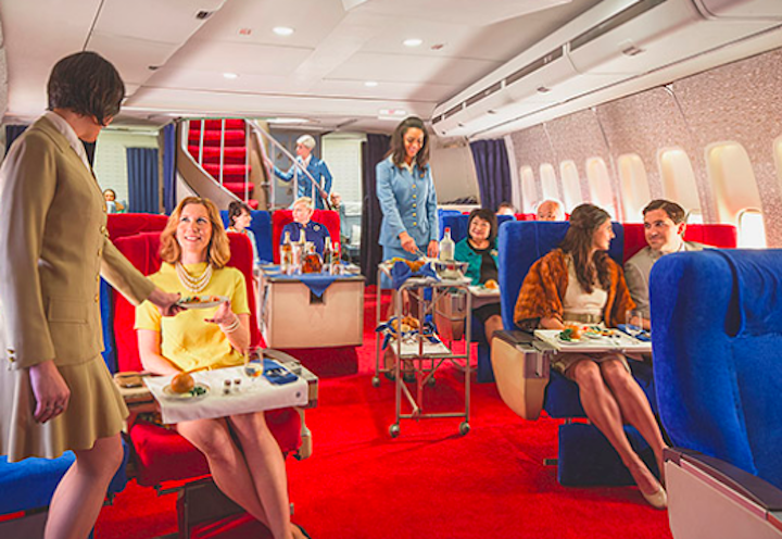 An airline themed film studio is offering consumers the chance to travel back to the '70s. 