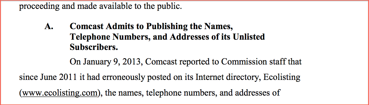 Comcast Charged For Unlisted Phone Numbers, Listed Them Anyway