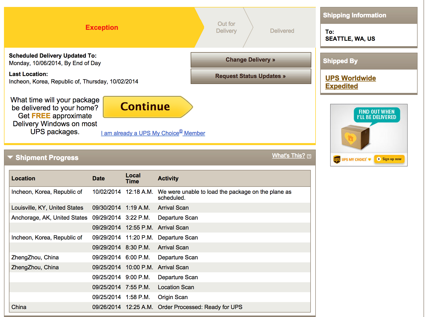 UPS Says My New iPhone Is Almost Here — Oh Wait, They Left It Back In Korea