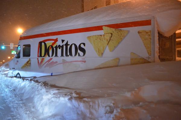 Hungry Buffalo Residents Steal Chips Off Doritos Truck Abandoned In The Snow