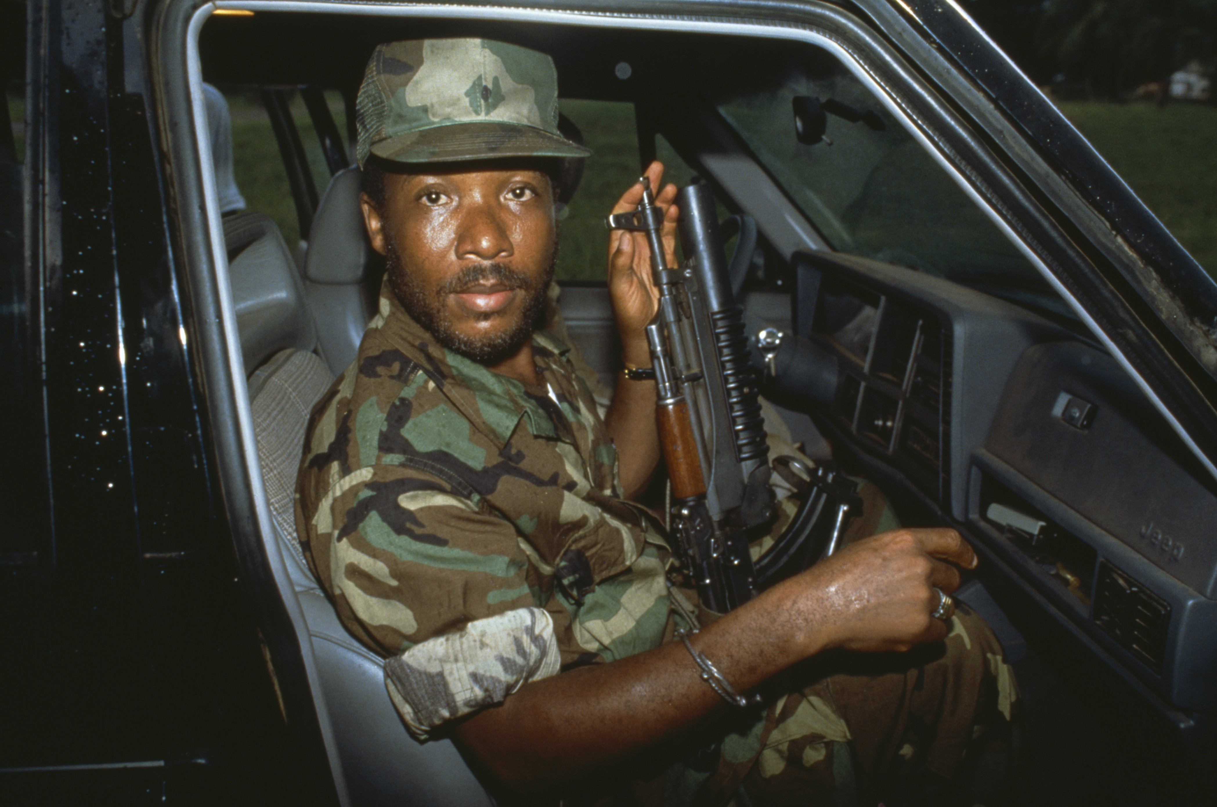 Frontline and Pro Publica's "Firestone and the Warlord" investigates the secret relationship between the American tire company and the infamous Liberian warlord/president/war criminal Charles Taylor (pictured). [Photo Credit: © Patrick Robert/Sygma/Corbis]