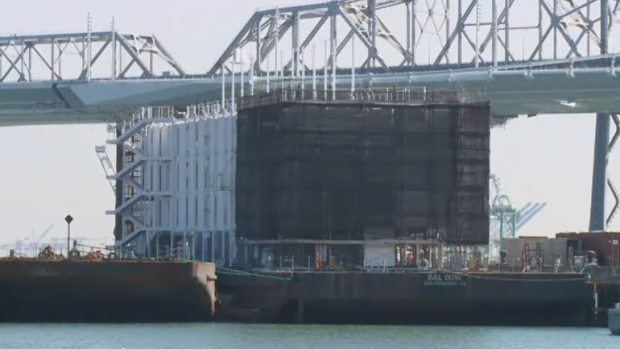 The Google barge in San Francisco Bay in 2013. It's since been towed to Stockton, CA, where it sits idle.