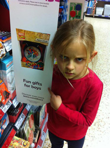 7-Year-Old Girl Questions ‘Fun Gifts For Boys’ Sign At Tesco
