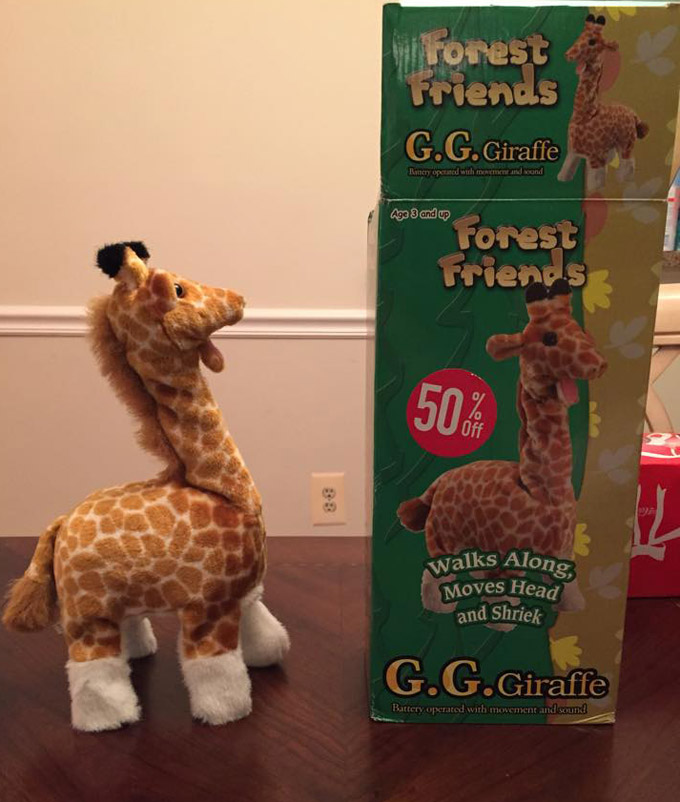 Mechanical Giraffe Escapes From Hell, Sold At Discount Toy Store