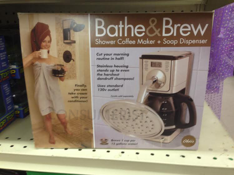 Really for sale, but not really a coffee maker for the shower.