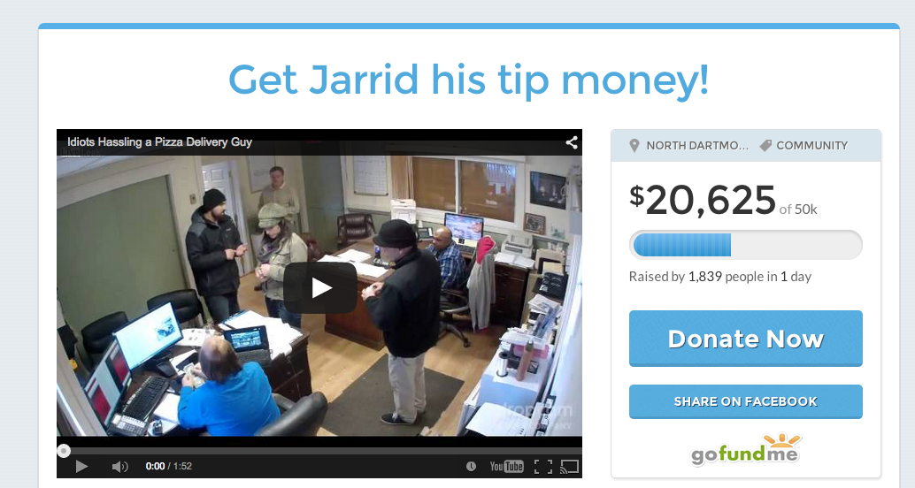 Crowdfunding Page Seeking Tips For Pizza Delivery Guy Hits $20K In Donations