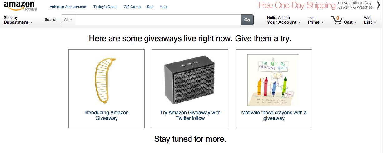 Amazon’s Latest Service Allows Brands, Consumers To Host Online Giveaways
