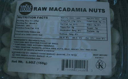 This is what the label looks like for the recalled nuts.