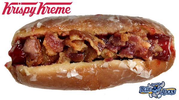 Delaware's minor league baseball team debuted a doughnut-hotdog hybrid today. 
