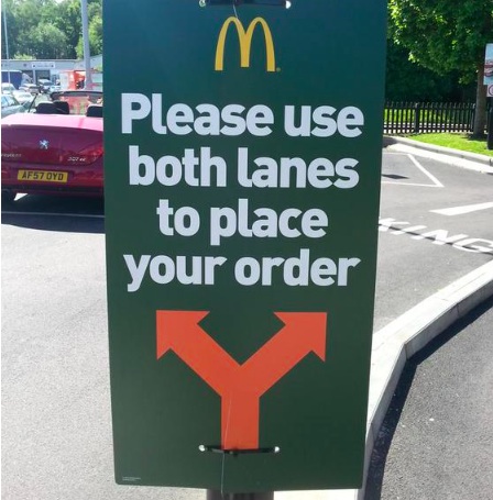 This McDonald’s Asks Drive-Thru Customers To Bend The Laws Of Physics