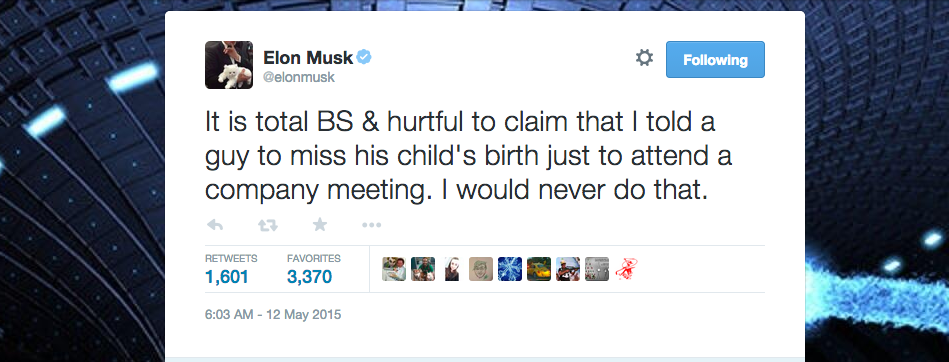 Elon Musk Denies Ever Scolding Employee Over Missing A Work Event To Witness Child’s Birth
