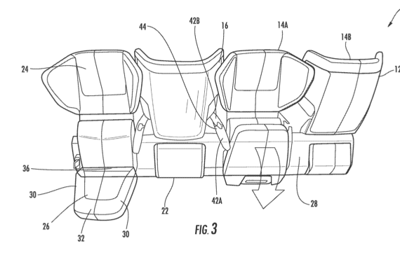 The new design creates alternating seat positions.   