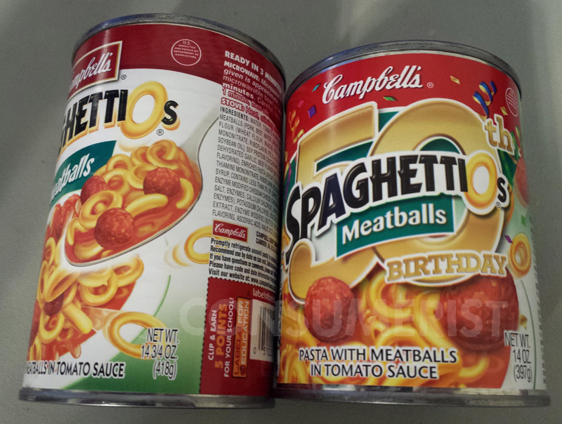 SpaghettiOs Celebrates 50th Birthday By Shrinking Cans To 14 Ounces