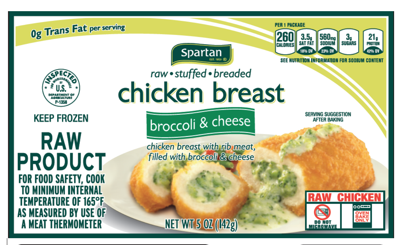One example of a frozen chicken breast package that may be included in this health alert.