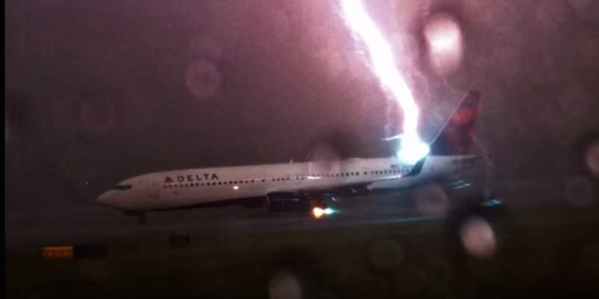 Traveler Captures Video Of Delta Plane Being Struck By Lightning On Runway