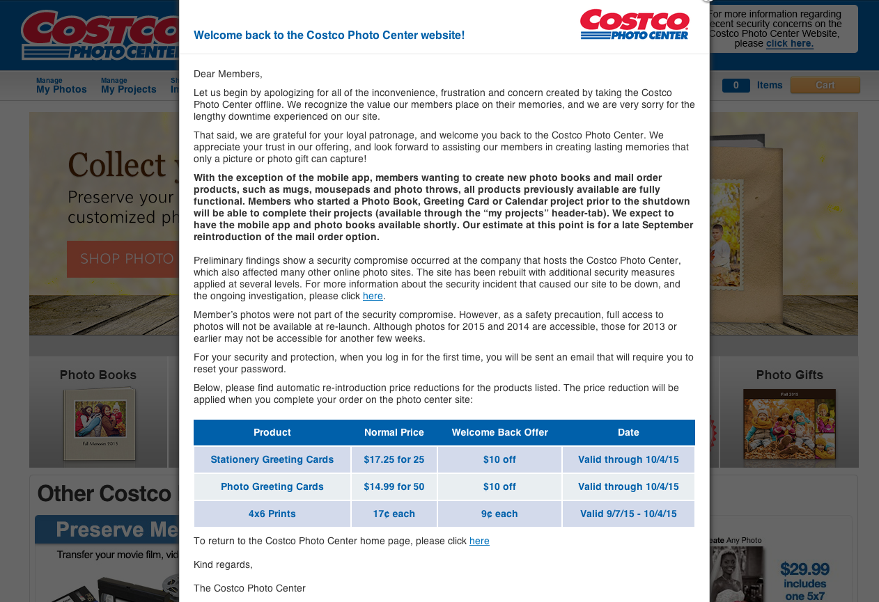 Costco’s Online Photo Services Back Up After Breach, Customers’ Cards May Have Been Compromised