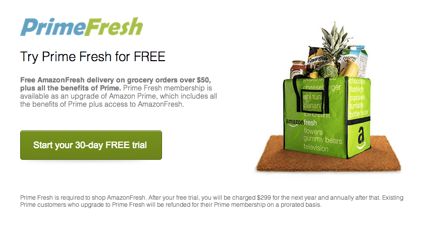 If You Want To Use Amazon Fresh You’ll Have To Pay $299/Year For PrimeFresh First