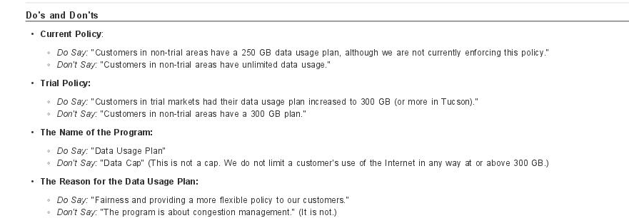 Leaked Comcast Doc Admits: Data Caps Have Nothing To Do With Congestion