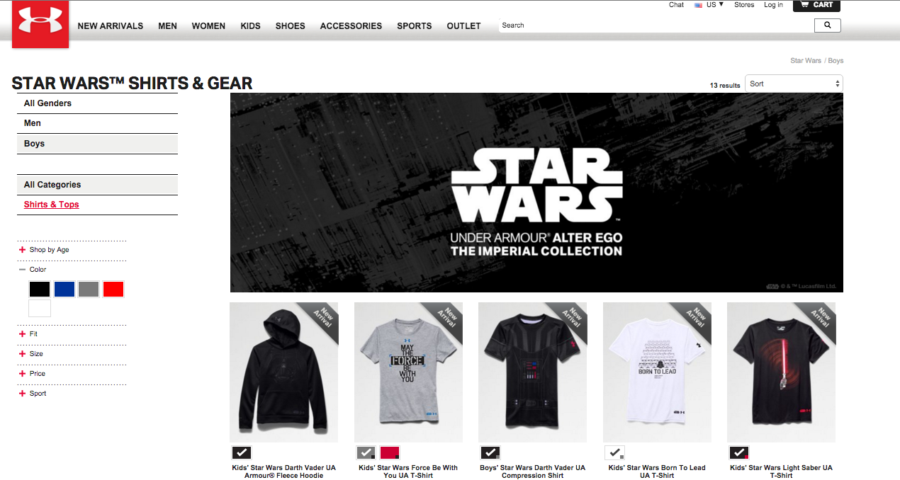Apparently Under Armour’s ‘Star Wars’ Clothing For “All Genders” Only Includes Men And Boys