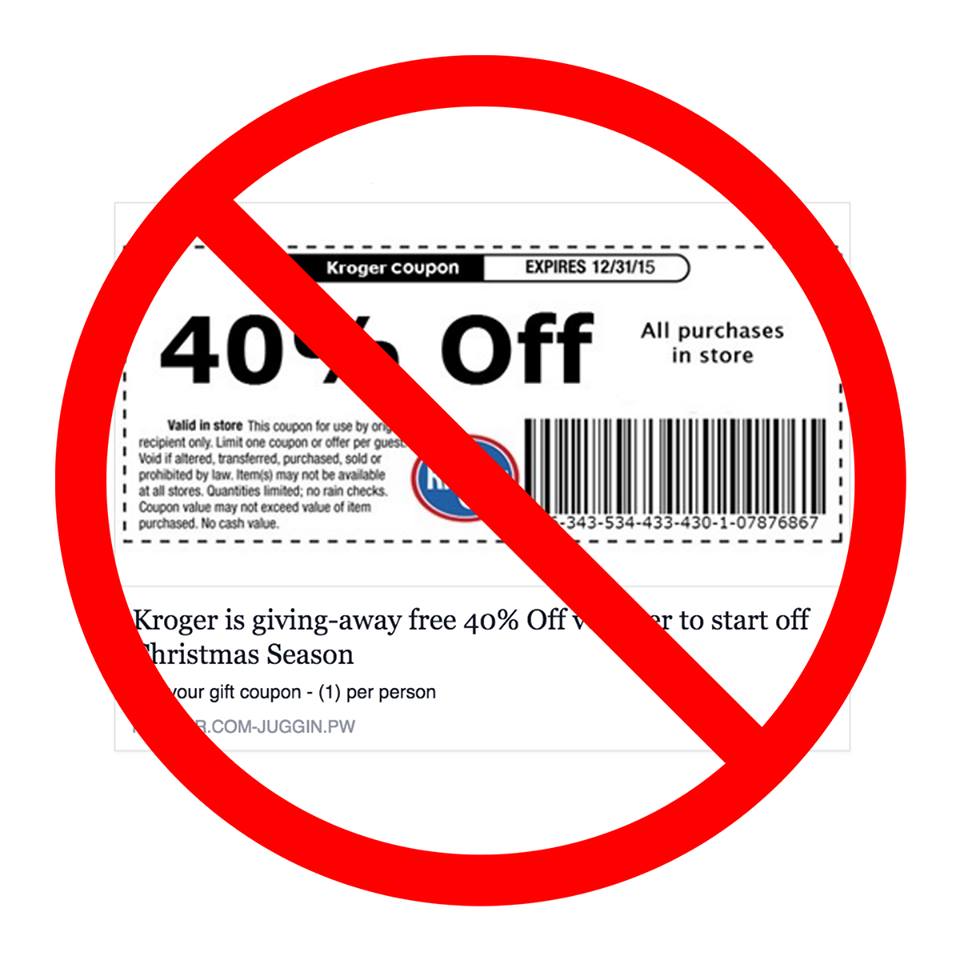 That 40% Off All Kroger Purchases Coupon Circulating On Facebook Is Just A Big Fat Scam